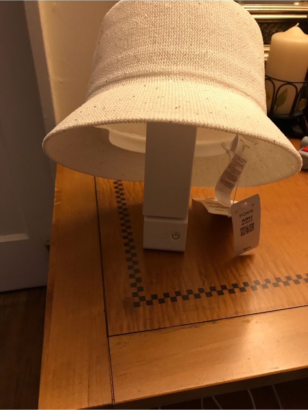 Women's White Sparkle Straw Bucket Hat - Picture 2 of 4
